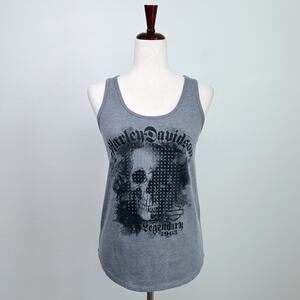 Harley Davidson Skull Scoop Neck Casual Biker Motorcycle Tank Top Small